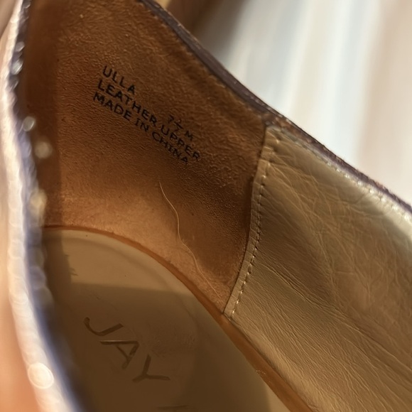 Jay Adoni Vero Cuoio Rose Gold Leather Slip On Pink Pointed Toe Flat W size 7.5 - Picture 8 of 12